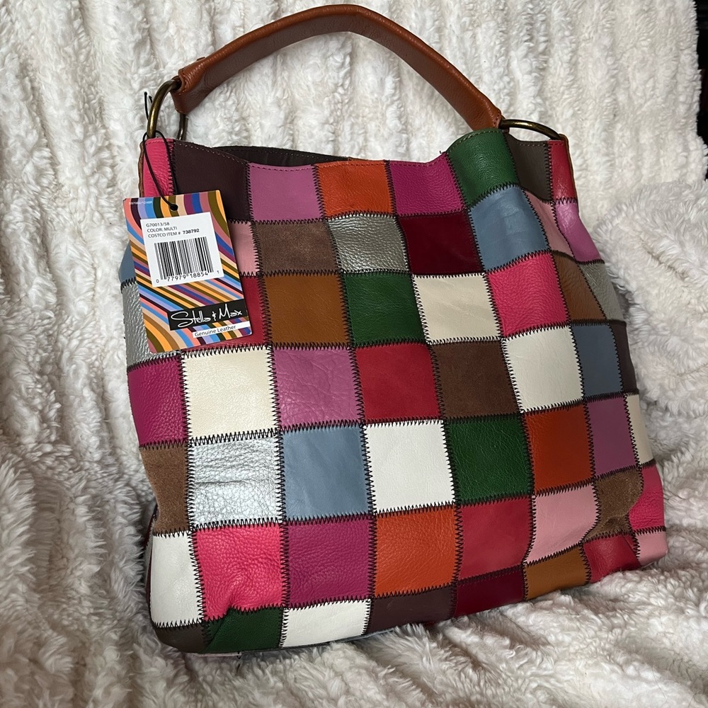 NWT Stella & Max Genuine Leather Patchwork Bag